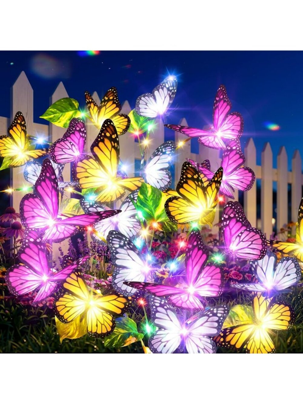 Decorative Solar Butterfly Lights - 6 Pack Outdoor Garden Lighting, Eco-Friendly
